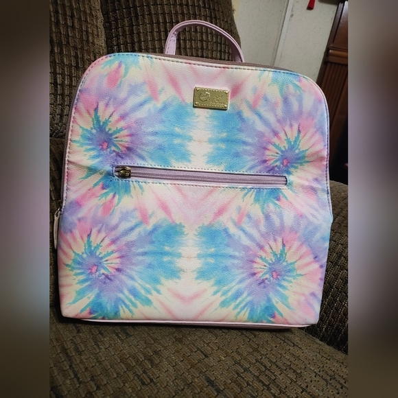 Luv Betsey Johnson Backpack Lillie Rainbow Pastel Tie Dye 11x11x4 Clean - Picture 1 of 9